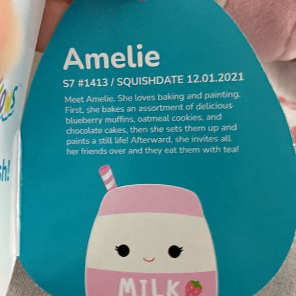 Squishmallows Squishmallow Amelie the strawberry milk stuffed plush - Picture 5 of 5